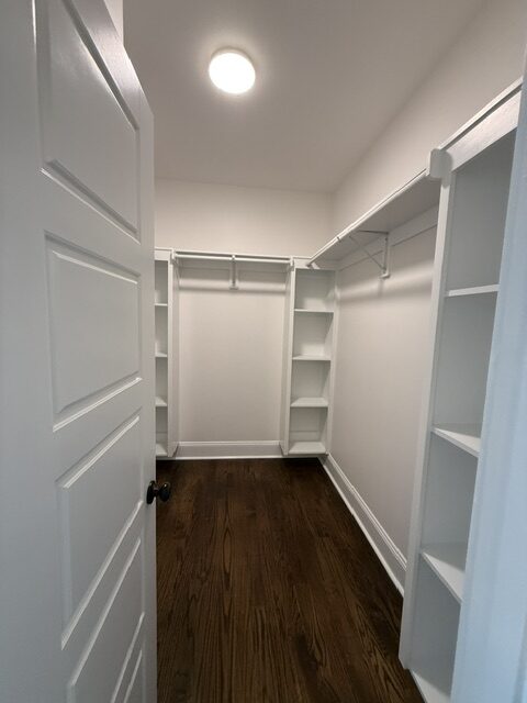 View of closet painting project in home located in hampstead north carolina